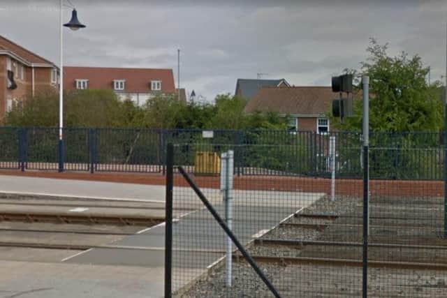 Rocks were thrown at houses on Violet Grove from the Hucknall tram stop platform. Photo: Google