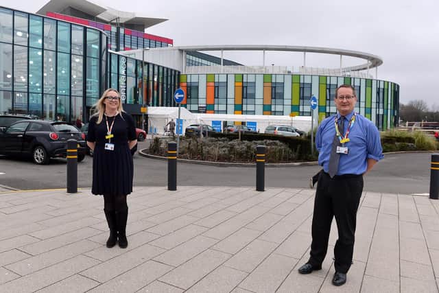 King’s Mill Hospital during the covid pandemic 2021. 
Medical Director, David Selwyn and Chief Nurse, Julie Hogg