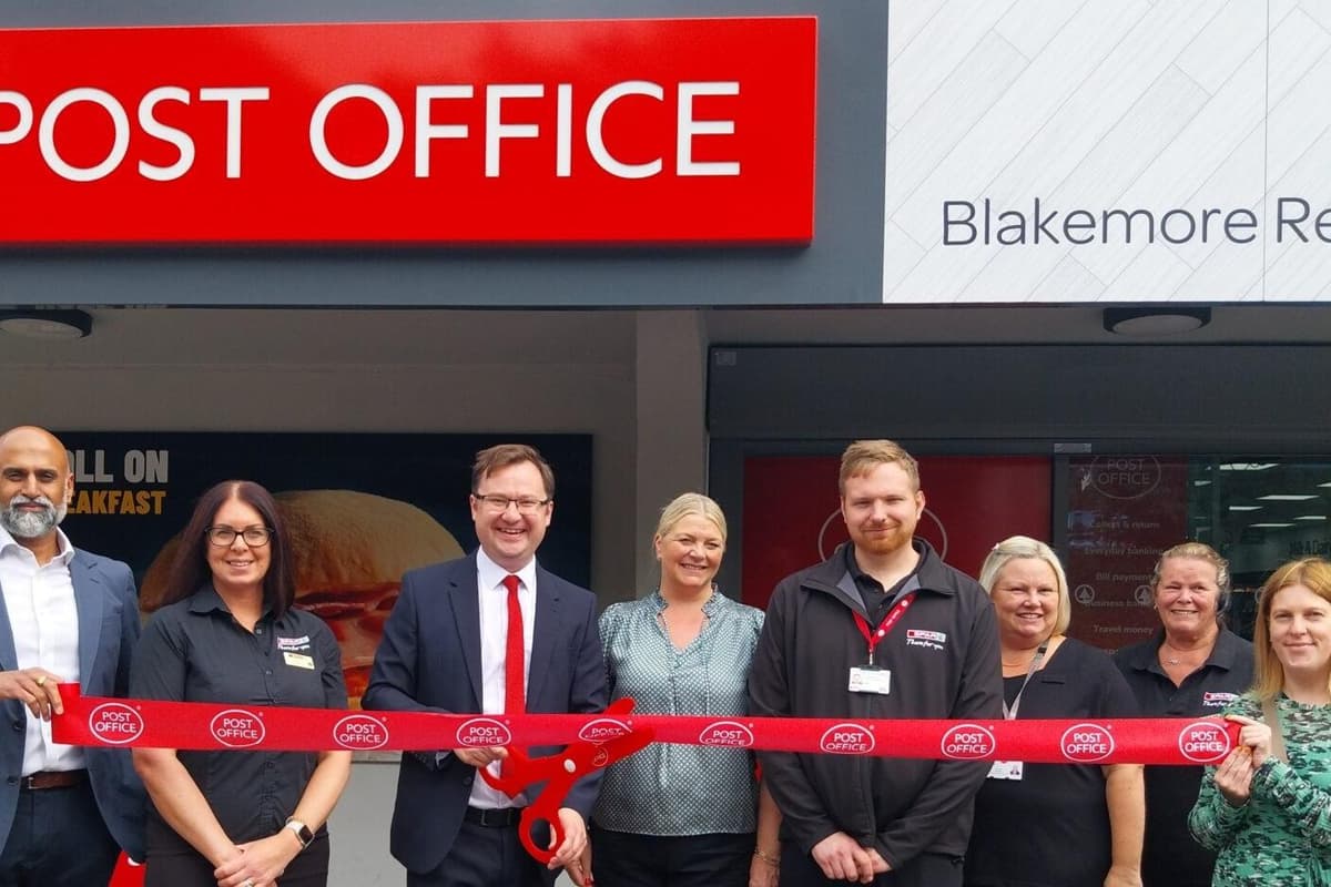 Huck Riban Bulwell MP cuts the ribbon at official opening of new Post Office in ...
