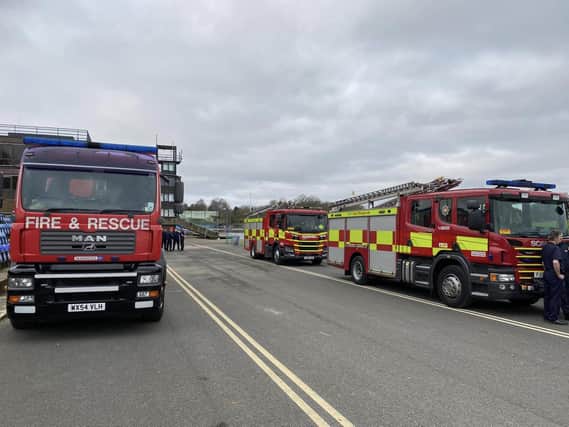Firefighters from Nottinghamshire Fire and Rescue Service and Leicestershire Fire and Rescue Service took part in a training exercise at Holme Pierrepont Country Park