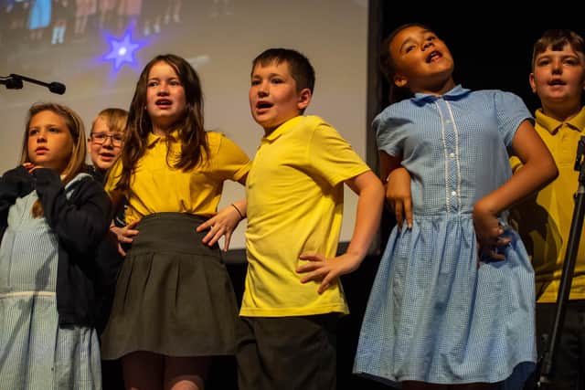 Pupils from Hillside Primary School in Hucknall took part in a dance performance at the awards. Photo: Lou Brimble