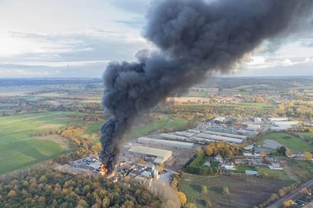 The huge blaze on Wigwam Lane in Hucknall that sent black smoke pouring across the town started accidentally, a investigation has concluded. Photo: Paul Atherley