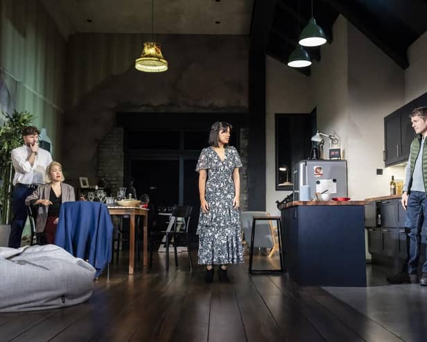 ​Vera Chok, Jay McGuiness, Fiona Wade and George Rainsford will star in 2:22 – A Ghost Story when it comes to Nottingham Theatre Royal soon (Photo by Johan Persson)