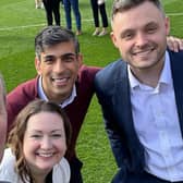 Hucknall MP Mark Spencer, with Prime Minister Rishi Sunak, Rushcliffe MP Ruth Edwards and Nottinghamshire Council leader and Mansfield MP Ben Bradley at the City Ground. Photo: Mark Spencer Facebook