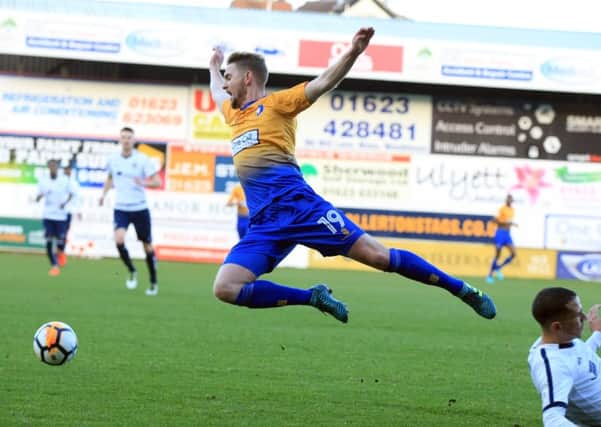 Mansfield Town v Guiseley in The Emirates FA Cup Round Two - Sunday December 3rd 2017. Mansfield player Johnny Hunt. Picture: Chris Etchells