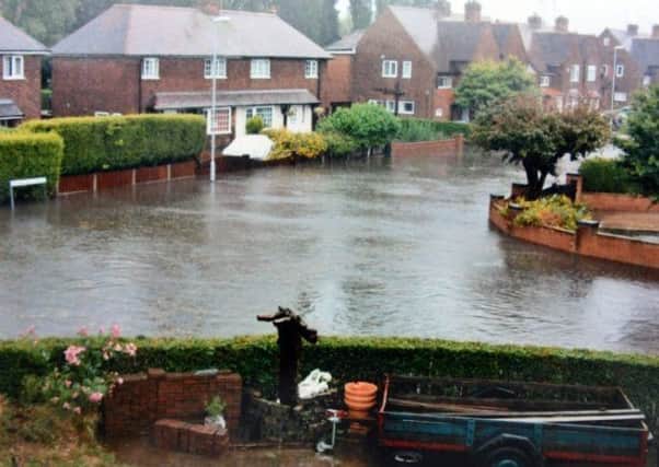 The devastating floods that hit Thoresby Dale in 2013.