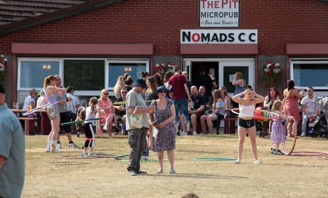 Crowds enjoying the fun in the sun at Newstead, United Kingdom, 14th July 2018. Photo by Glenn Ashley.