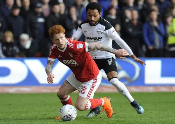 IN PICTURE: Jack Colback.
STORY: SPORT LEAD: Nottingham Forest v Derby County.  Sky Bet Championship match at The City Ground, Nottingham.  Sunday 11th March 2018.