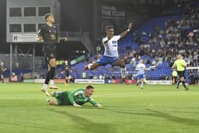 Mansfield Town's Tyler Walker misses a late chance: Picture by Steve Flynn/AHPIX.com, Football: Sky Bet League Two match Tranmere Rovers -V- Mansfield Town at Prenton Park, Birkenhead, Merseyside, England copyright picture Howard Roe 07973 739229