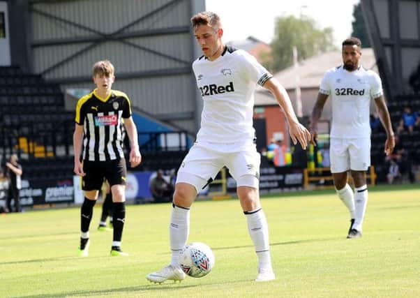 Timi Elsnik in action for Derby County.