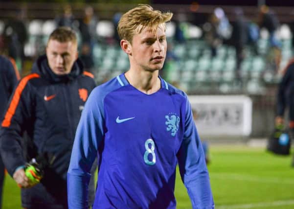 Ajax midfielder Frenkie de Jong, who is being hunted down by a posse of top clubs, including Manchester United and Manchester City, according to today's football grapevine..