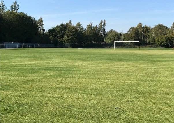 The pristine, new pitch at Linby's Church Lane ground.