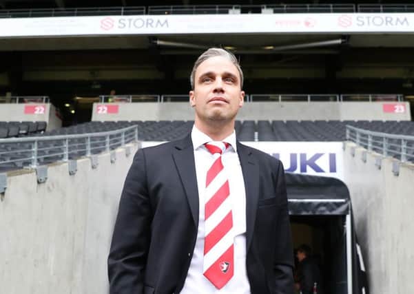 Milton Keynes Dons FC v Cheltenham Town FC  at Stadium MK  (Sky Bet League Two - 6 October 2018) - Michael Duff

Picture by Antony Thompson - Thousand Word Media, NO SALES, NO SYNDICATION. Contact for more information mob: 07775556610 web: www.thousandwordmedia.com email: antony@thousandwordmedia.com

The photographic copyright (Â© 2017) is exclusively retained by the works creator at all times and sales, syndication or offering the work for future publication to a third party without the photographer's knowledge or agreement is in breach of the Copyright Designs and Patents Act 1988, (Part 1, Section 4, 2b). Please contact the photographer should you have any questions with regard to the use of the attached work and any rights involved.