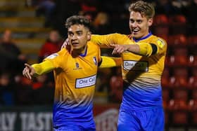 Picture Andrew Roe/AHPIX LTD, Football, EFL Sky Bet League Two, Crewe Alexandra v Mansfield Town, Gresty Road, 30/10/2018, K.O 7.45pm

Mansfield's Tyler Walker celebrates his goal with Danny Rose

Andrew Roe>>>>>>>07826527594