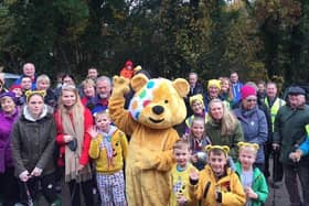 Members of the health walk in Cuerden Valley Park to raise funds for Children in Need