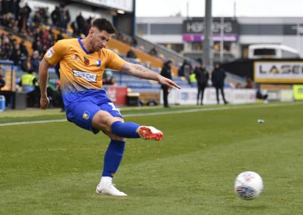 Mansfield Town's Calum Butcher: Picture by Steve Flynn/AHPIX.com, Football: Skybet League 2  match Mansfield Town -V- MK Dons at One Call Stadium, Mansfield, Nottinghamshire, England on copyright picture Howard Roe 07973 739229