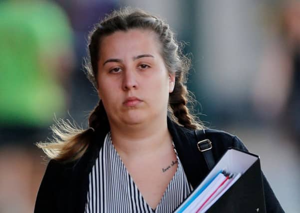 Demi Harris, 21, who stabbed and killed her boyfriend, Christopher Pearson, 39, after she found him naked in a hot tub with a group of men and women