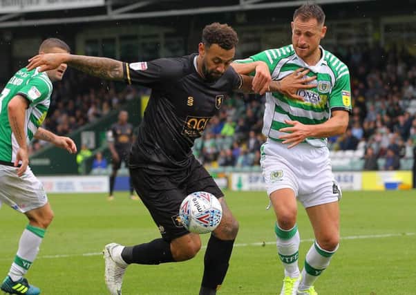 Action from Yeovil v Mansfield earlier this season.