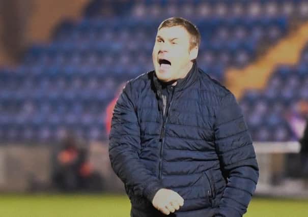 Mansfield Town manager David Flitcroft celebrates his sides great comeback win after the game: Picture by Steve Flynn/AHPIX.com, Football: Skybet League Two  match Colchester United -V- Mansfield Town at JobServe Community Stadium, Colchester, Essex, England on copyright picture Howard Roe 07973 739229
