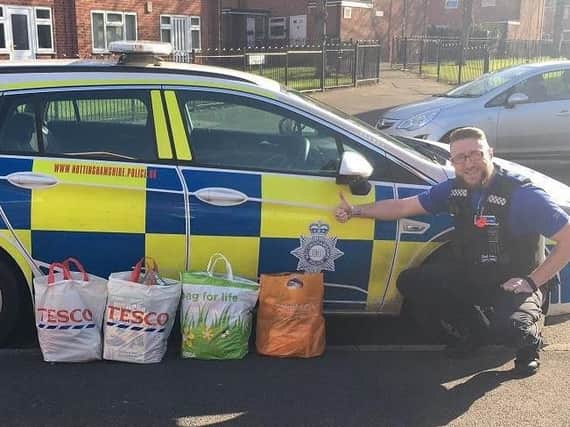 Police donated food items
