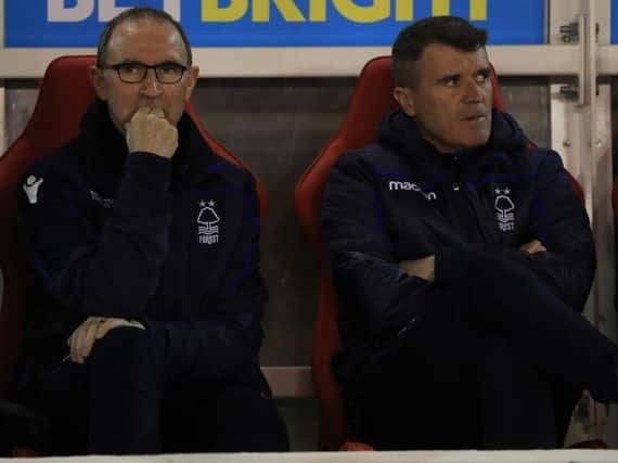 Nottingham Forest manager Martin O'Neill, left, and assistant Roy Keane.