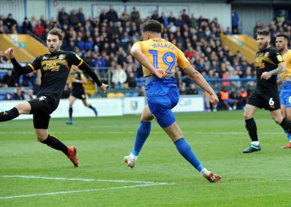 Mansfield Town v Cambridge Utd.
Tyler Walker puts the Stags in front in the second half.