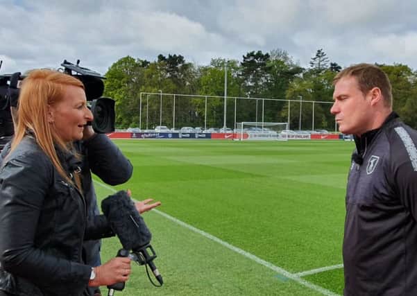 David Flitcroft gives the media all the latest news at England's St George's Park HQ this morning