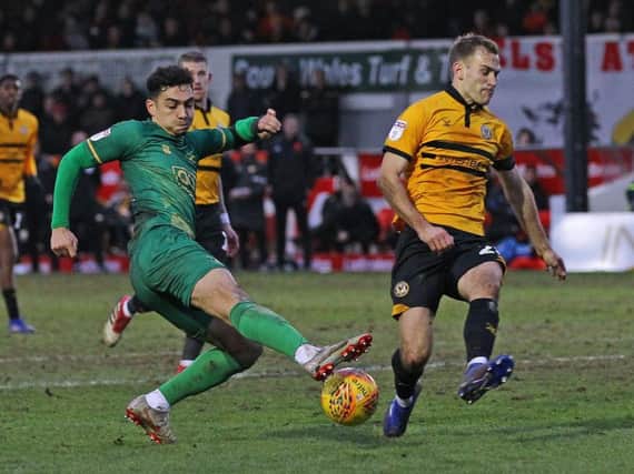 Tyler Walker in action at Newport County back in February.