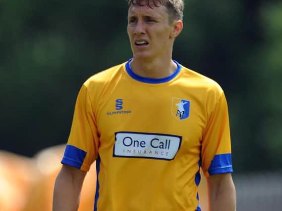 Martin Riley in action for Mansfield Town.
