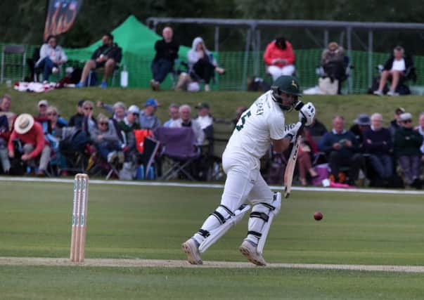 Notts batsman Steven Mullaney in action on day one at Welbeck