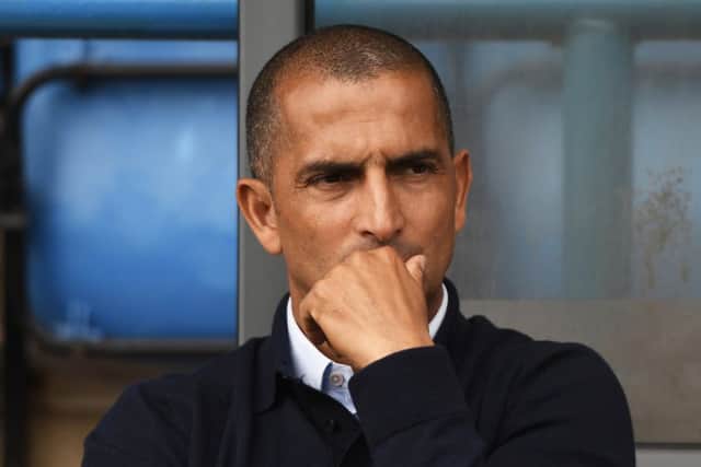 LEEDS, ENGLAND - AUGUST 10: Sabri Lamouchi manager of Nottingham Forest reacts prior to the Sky Bet Championship match between Leeds United and Nottingham Forest at Elland Road on August 10, 2019 in Leeds, England. (Photo by George Wood/Getty Images)