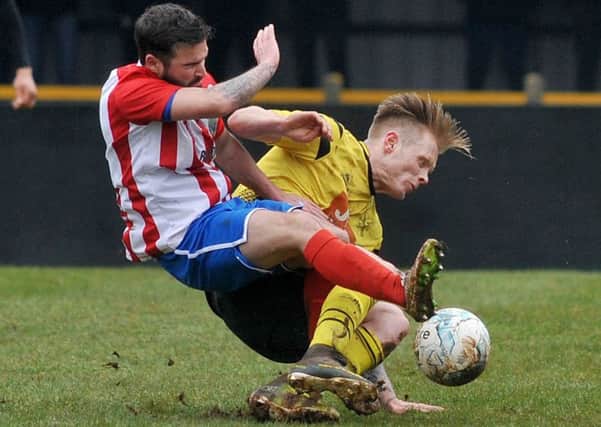 Joe Ashurst (right), who could miss Saturday's FA Vase tie unless wins an appeal to overturn a red card.