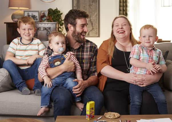 Alix and Gethin Edwards, with their three young children, who feature in the Dunelm adverts on ITV. (PHOTO BY: Nick Dolding)