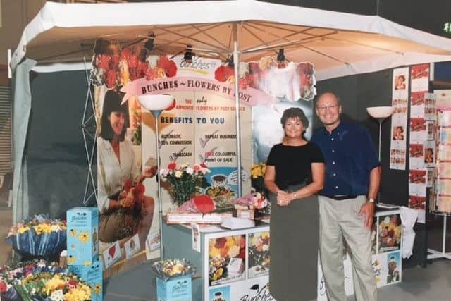 Co-founders Erik and Sandra Hoving manning one of Bunches' trade stalls in the early days of the business.