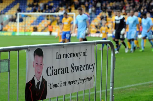 Stags v Plymouth Argyle.
Saturday's game hosted fundraisers in the memory of Ciaran Sweeney.