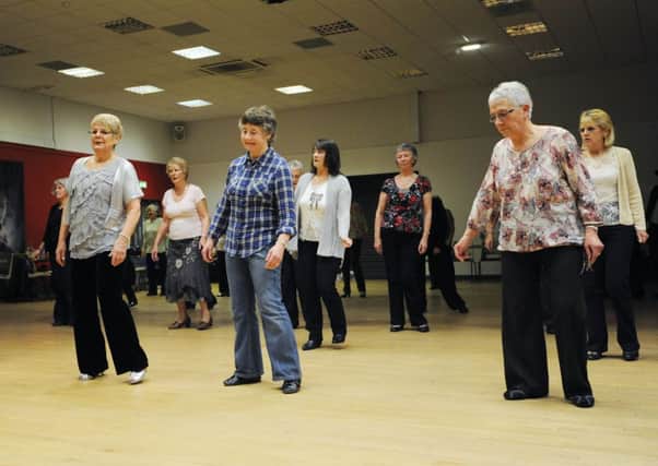 Line Dancing fundraising event for the motor-neurone society at Hucknall Leisure Centre.