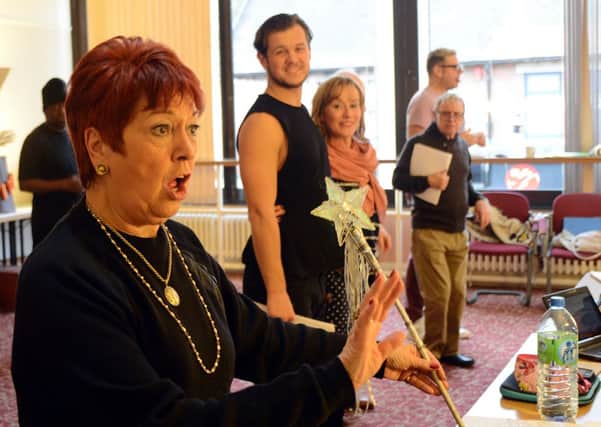 Cinderella rehearsals at the Palace Theatre, Mansfield.
The Fairy God Mother, Ruth Maddox in rehearsal.