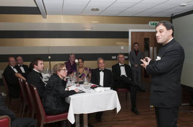 Lord Karan Bilimoria CBE, DL addresses business leaders at a dinner at West Nottinghamshire College's Refined restaurant