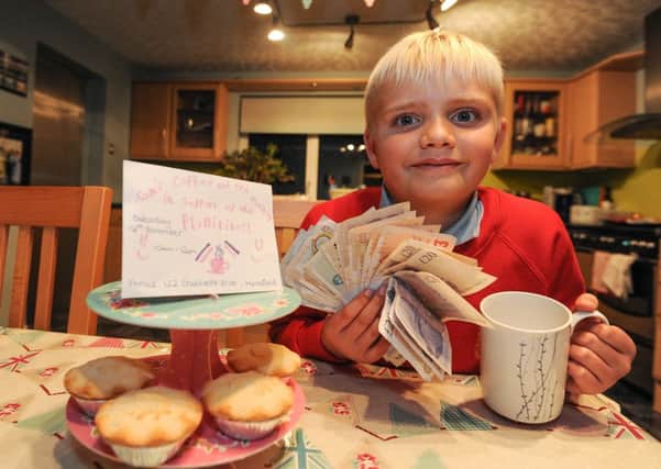 Sam Burrows 10 of Mansfield, held a coffee morning at his house to raise moey for the Phillipines and has raised over £400.