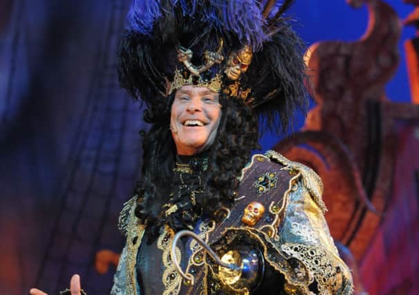 David Hasselhoff as Captain Hook at Nottingham Theatre Royal's 2013/14 pantomime, Peter Pan.