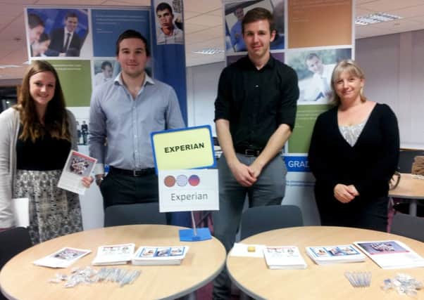 The Experian stand at Ashfield School's first Careers Fair