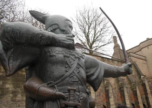 The Robin Hood statue at Nottingham Castle.