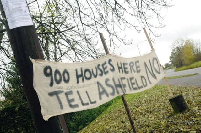 "No houses here" Banner on the A60