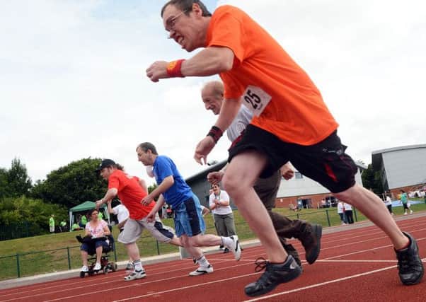 Mental Health Midland Games.
There off!  Runners race down the track in the 50m sprint.