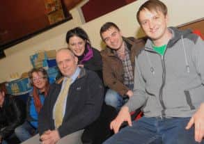 The Byron Project hold a meeting at the Byron cinema to discuss the upcoming renovation. 3rd l-r is Marc Cash committee member, Ria Cash Chairman, Greg Wass Project Coordinator and Phil Bailey Committee Member.