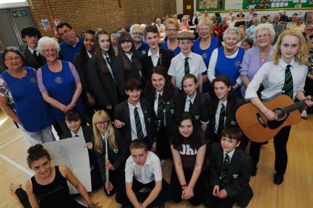 Holgate student visit Central Methodist Church in Hucknall to entertain pensioners with music and drama at annual over 73 Tea party run by Rotary Club.