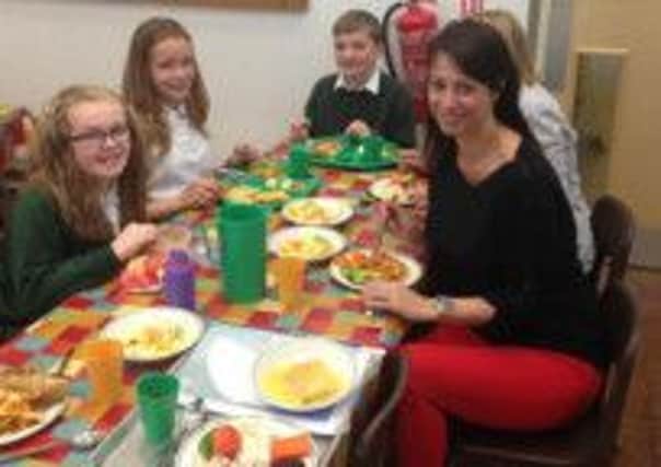 Ashfield MP Gloria de Piero checked out school meals at Kirkby Woodhouse Primary.