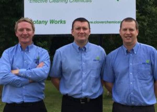 Caterway's local business development managers Simon Tibbles, Lee Lawson and Reece Lyon, who are helping to roll out the business' new cleaning services.