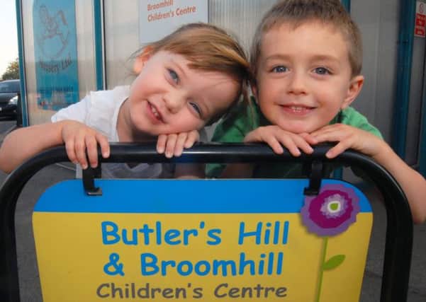 .Hollie Robinson and Ethan Widdowson  at the  Butlers Hill & Broomhill childrens centre The centre has obtained a great OFSTED report