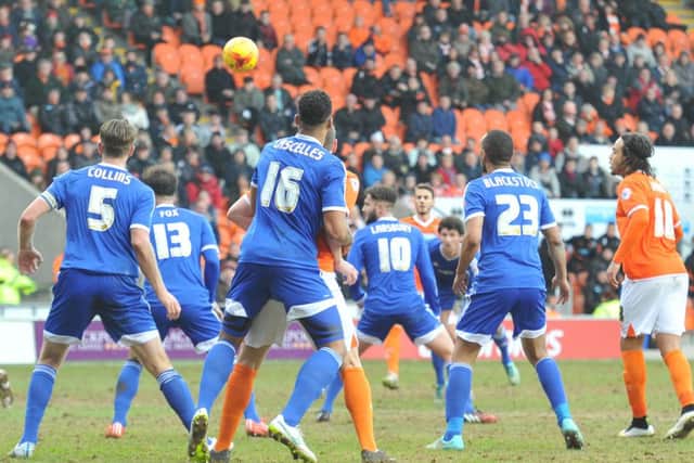 Blackpool's Andrea Orlandi scores his side's second goal against Forest